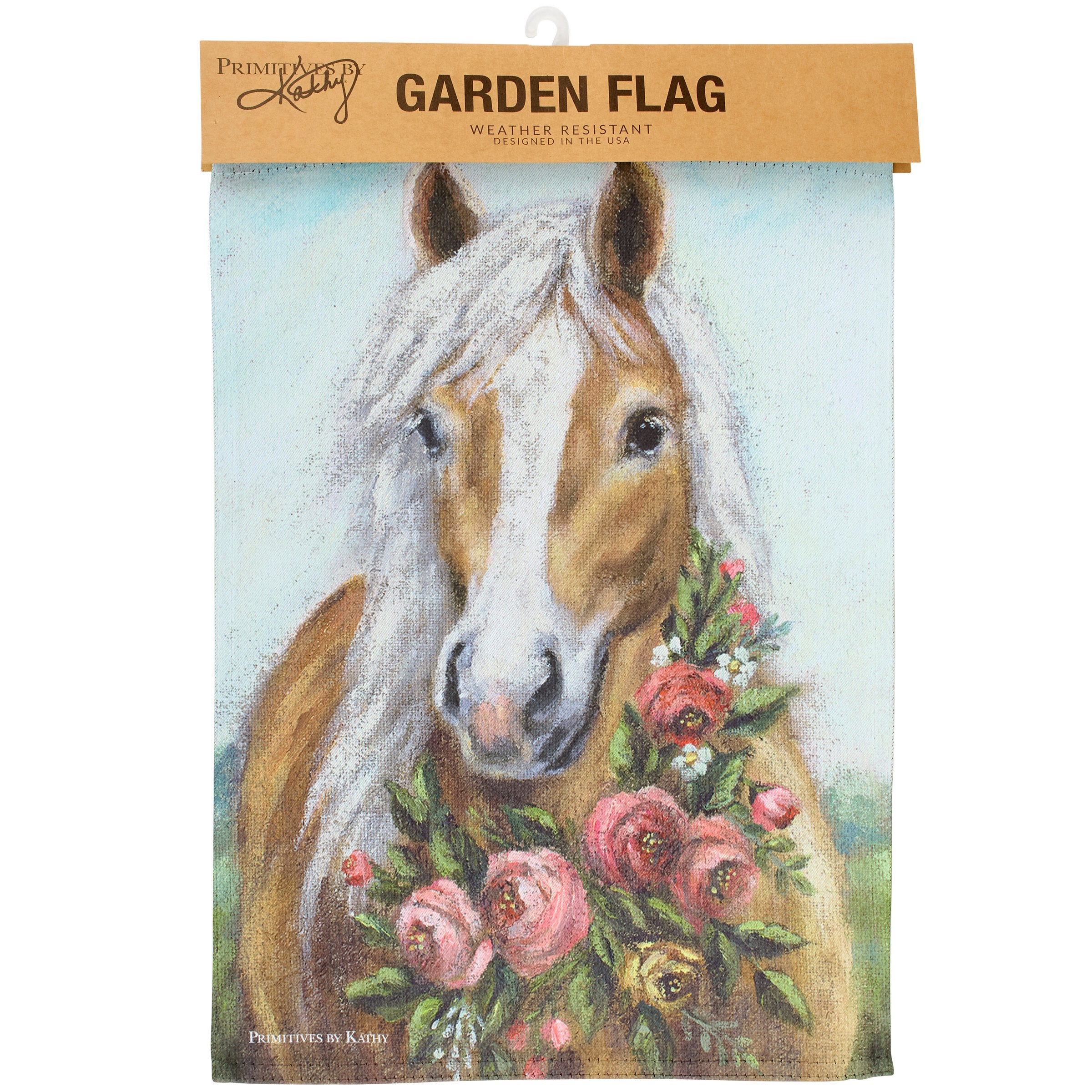 Charming Floral Pony Garden Flag: Double-Sided, Weather-Resistant, Spring Decor Accent