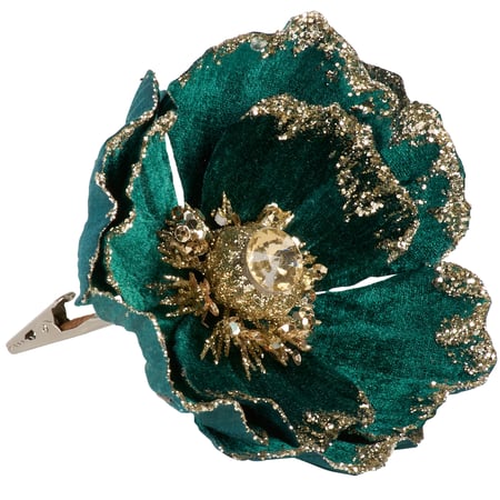 Enchanting Sage Green Shimmer Flower Clip for Fall Decor Accents