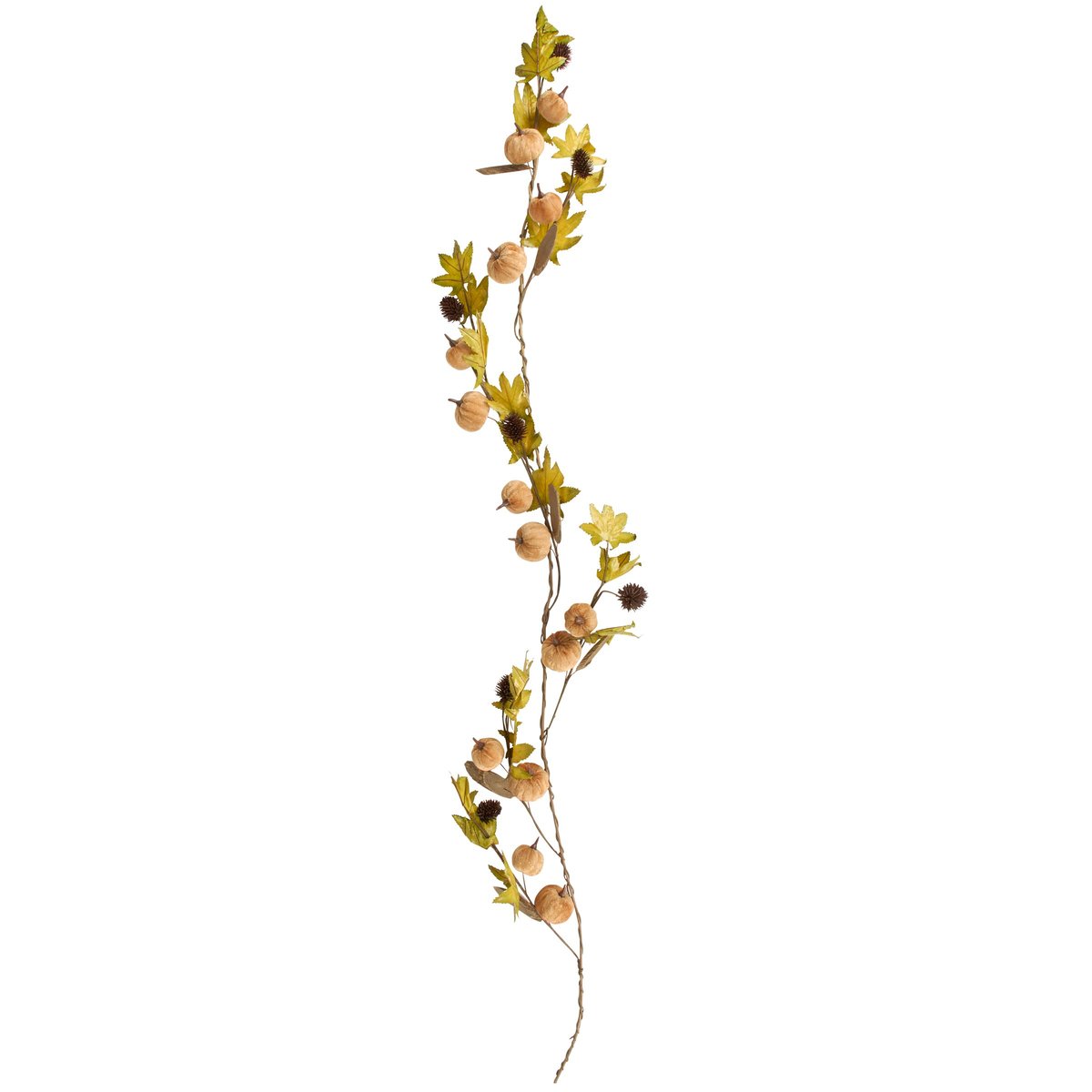 Vibrant Autumn Faux Pumpkin Floral Garland - 60-Inch Fall Harvest Home Decor