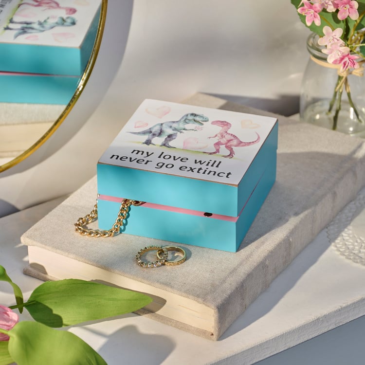 Charming Dinosaur Love Hinged Keepsake Box, 'Never Go Extinct' Sentiment