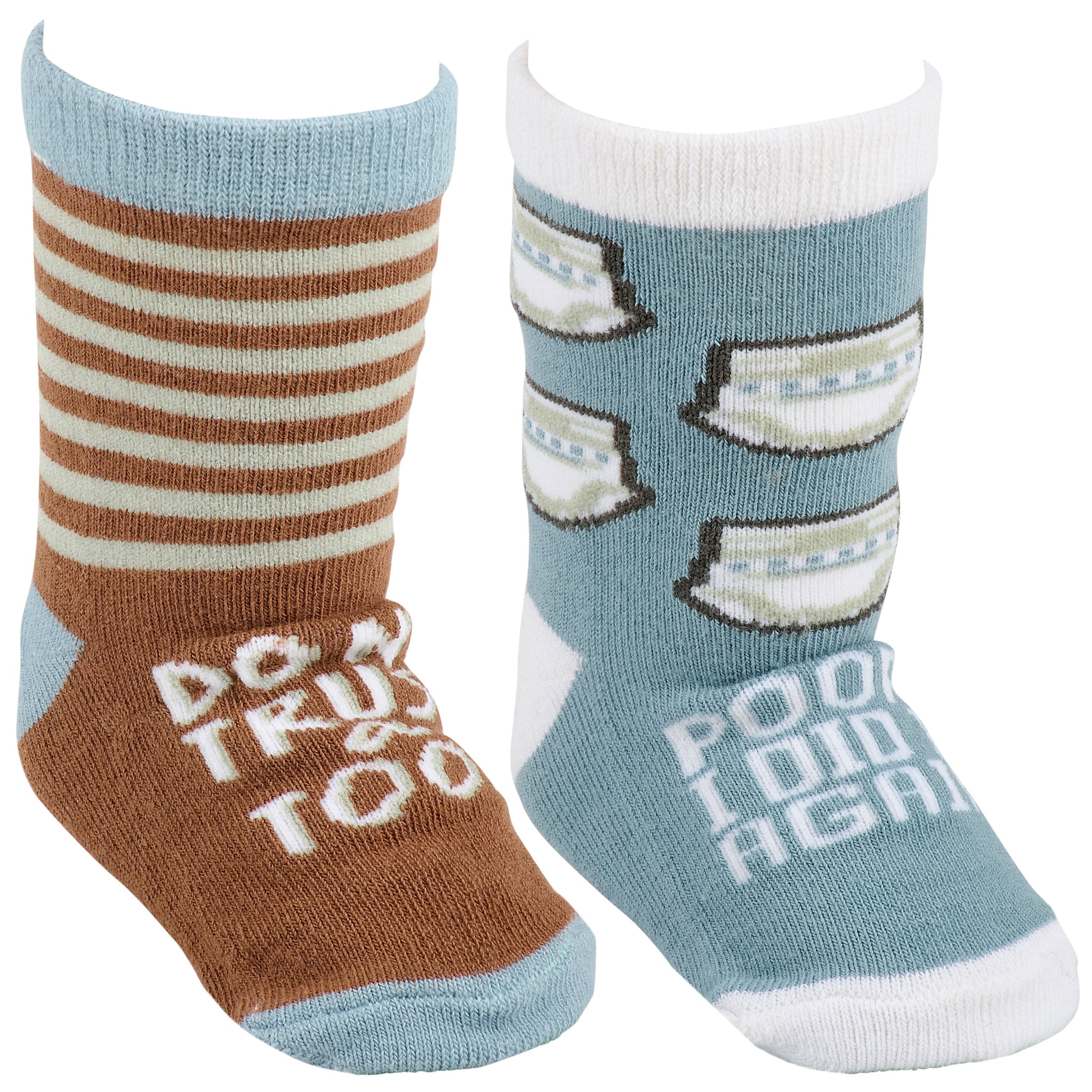 Playful Baby Sock Set: 'Poops I Did It Again' & 'Don't Trust A Toot'