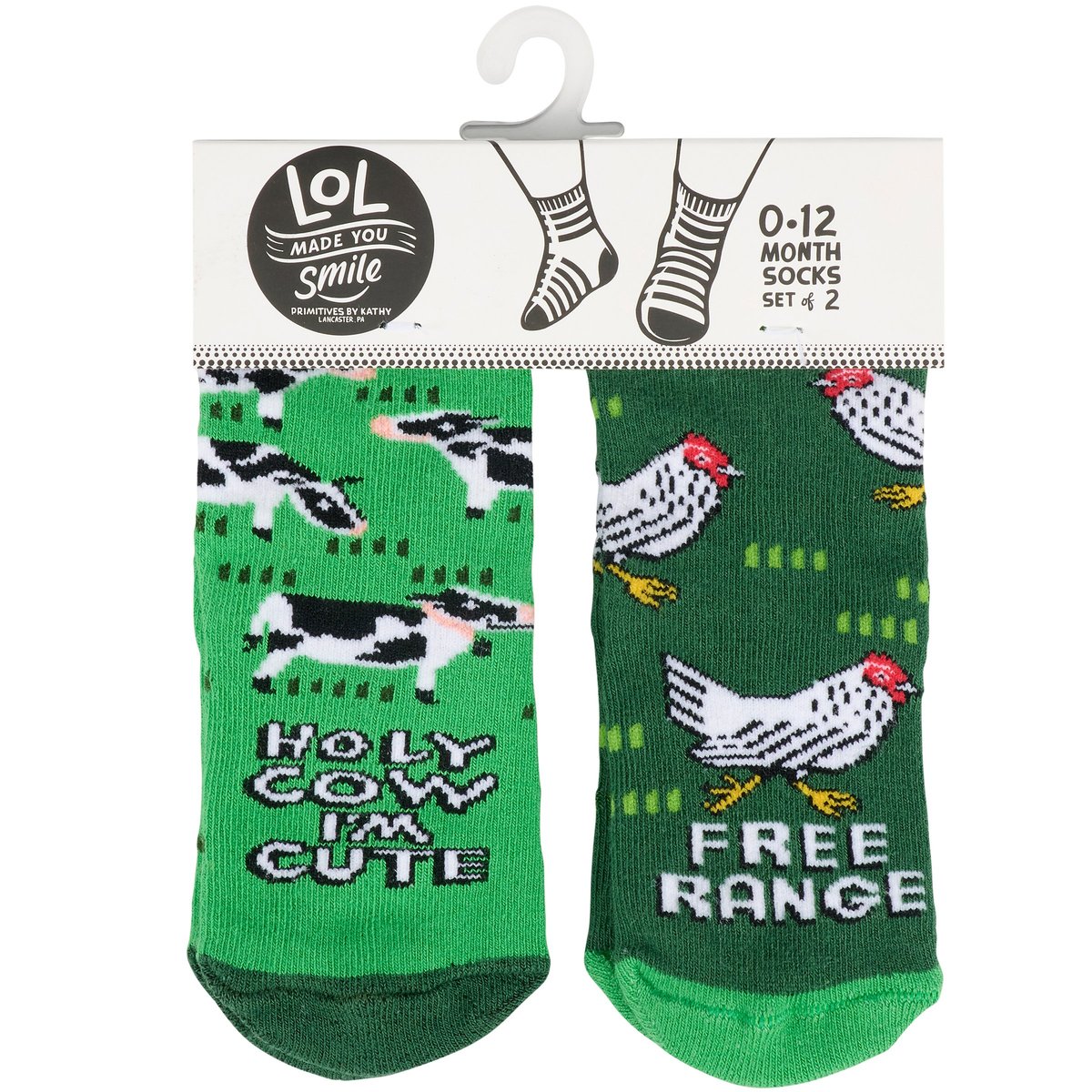 Adorable Farm-Themed Baby Socks Gift Set: Holy Cow & Free Range Designs