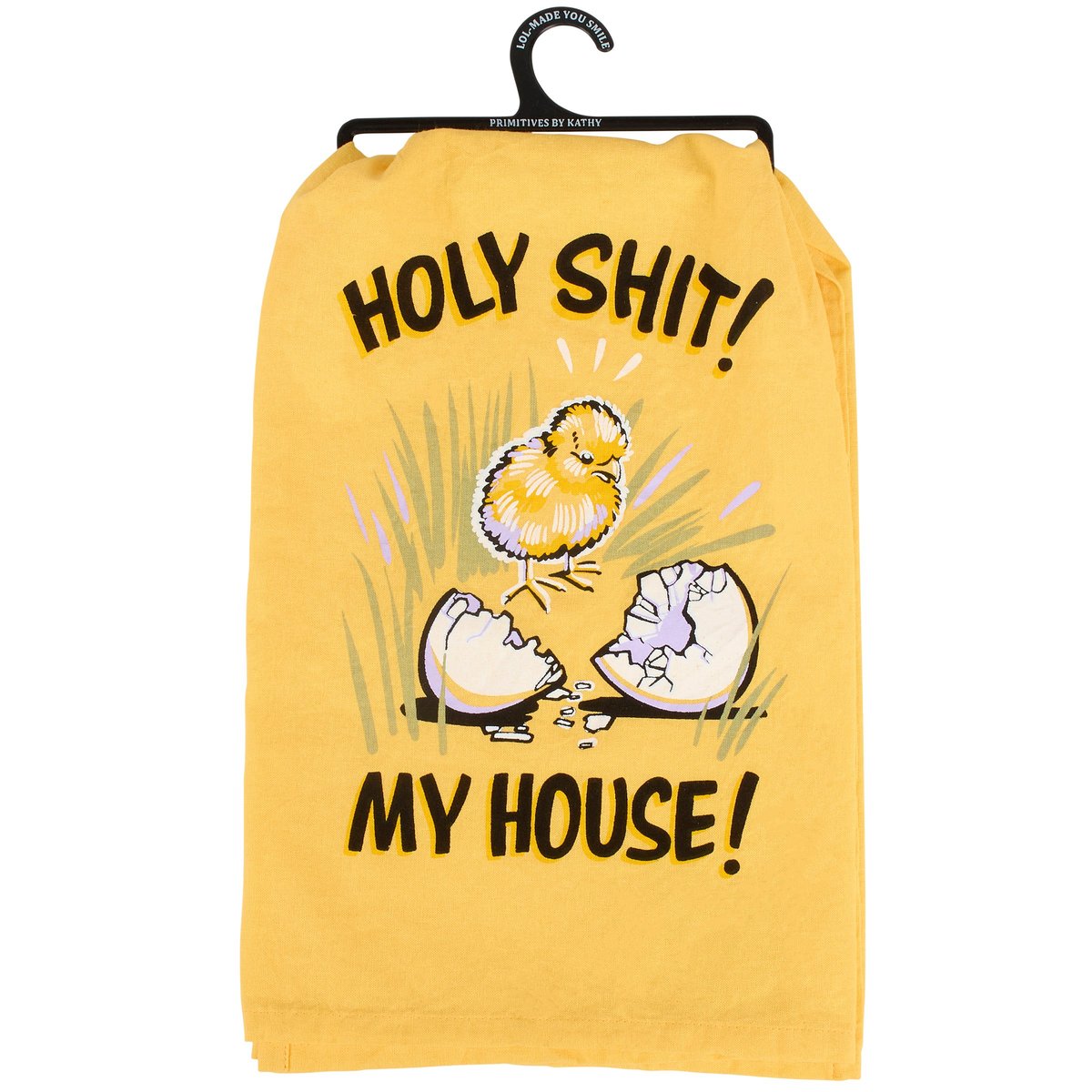 Funny "Holy Shit! My House!" Chick Easter Cotton Kitchen Towel