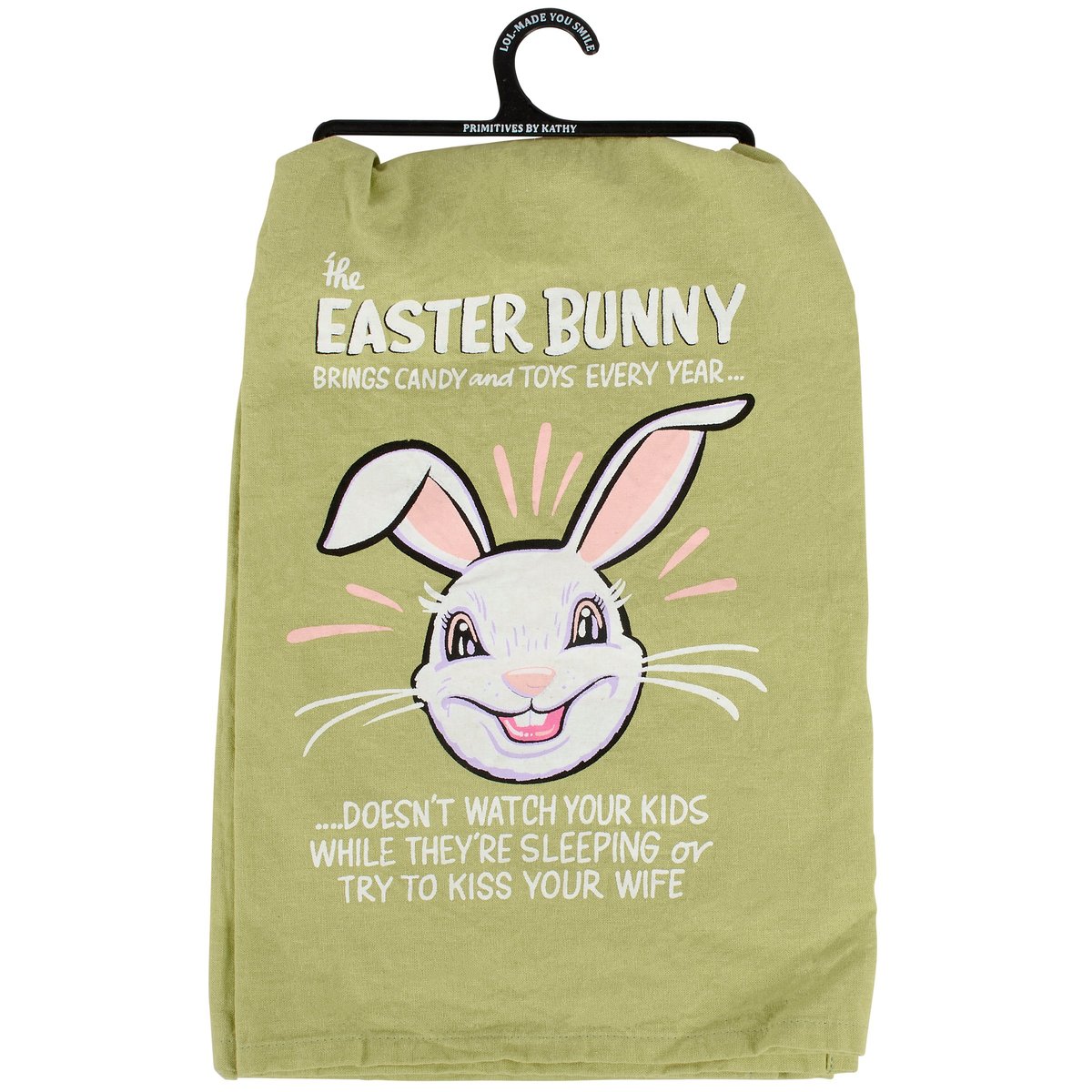 Funny Easter Bunny Candy & Toys Cotton Kitchen Towel for Holiday Decor