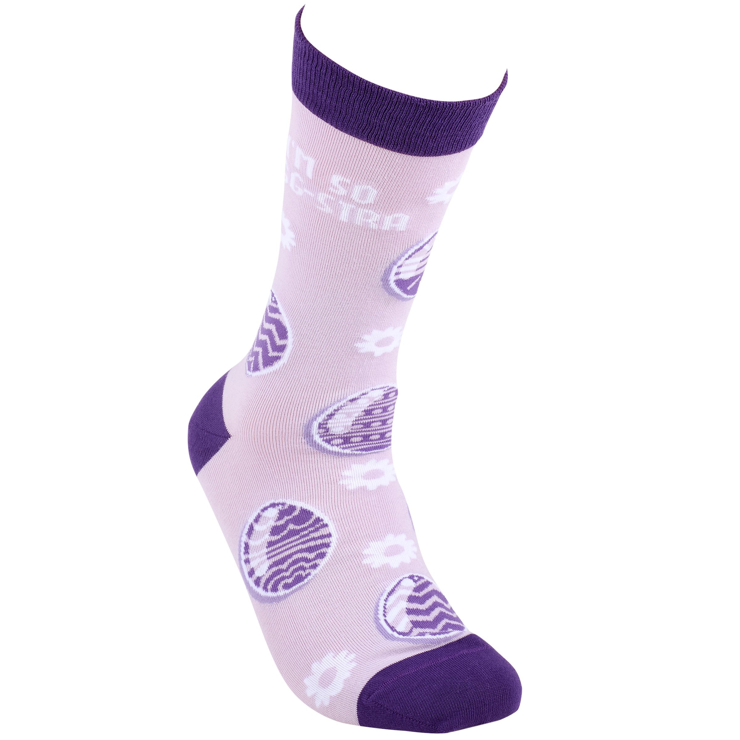 Hilarious "I'm So Egg-stra" Easter Crew Socks for Playful Seasonal Style