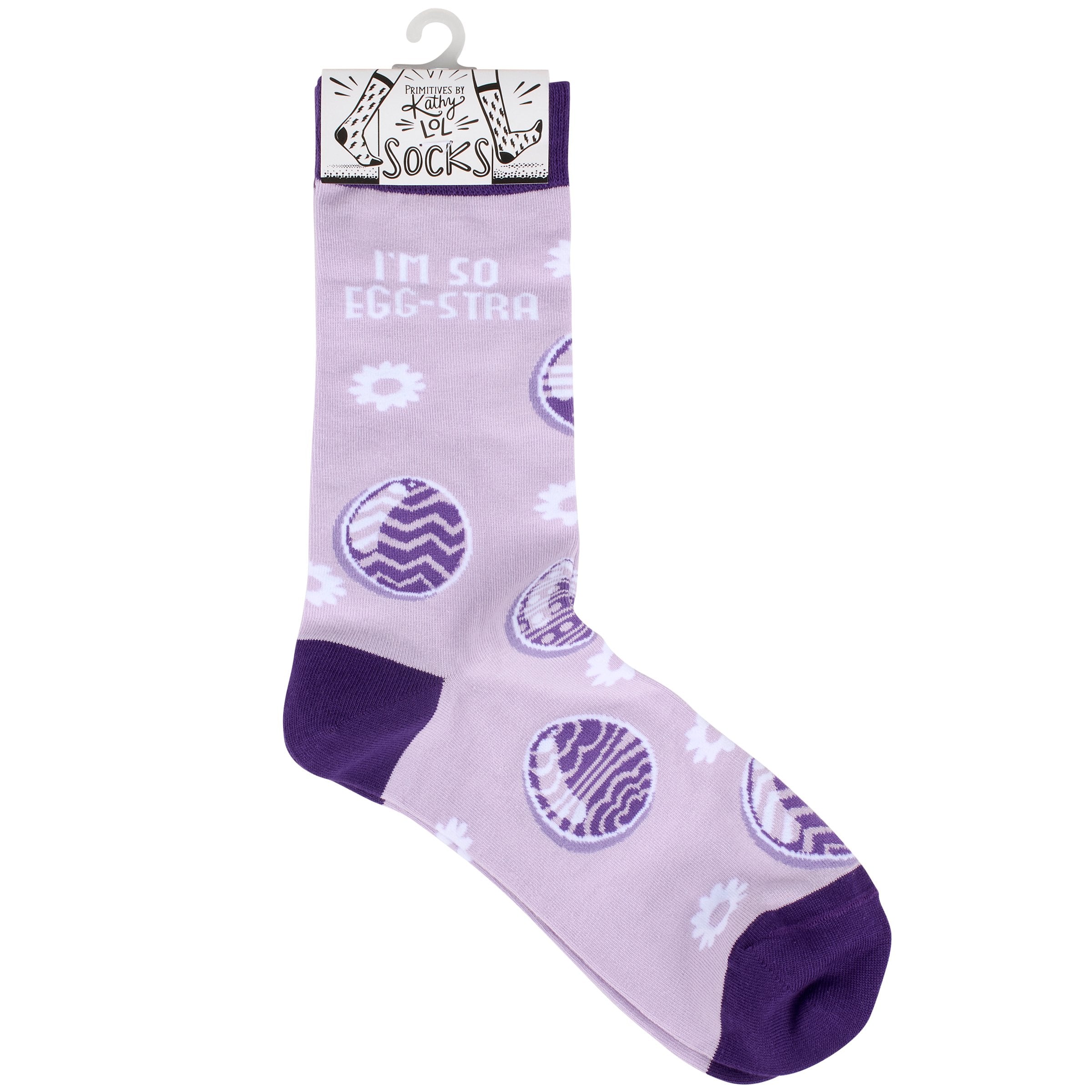 Hilarious "I'm So Egg-stra" Easter Crew Socks for Playful Seasonal Style