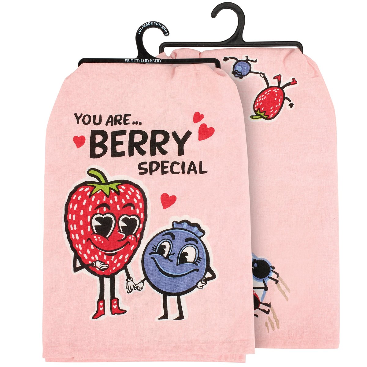 Charming 'You Are Berry Special' Pink Cotton Kitchen Towel for Valentine's Day