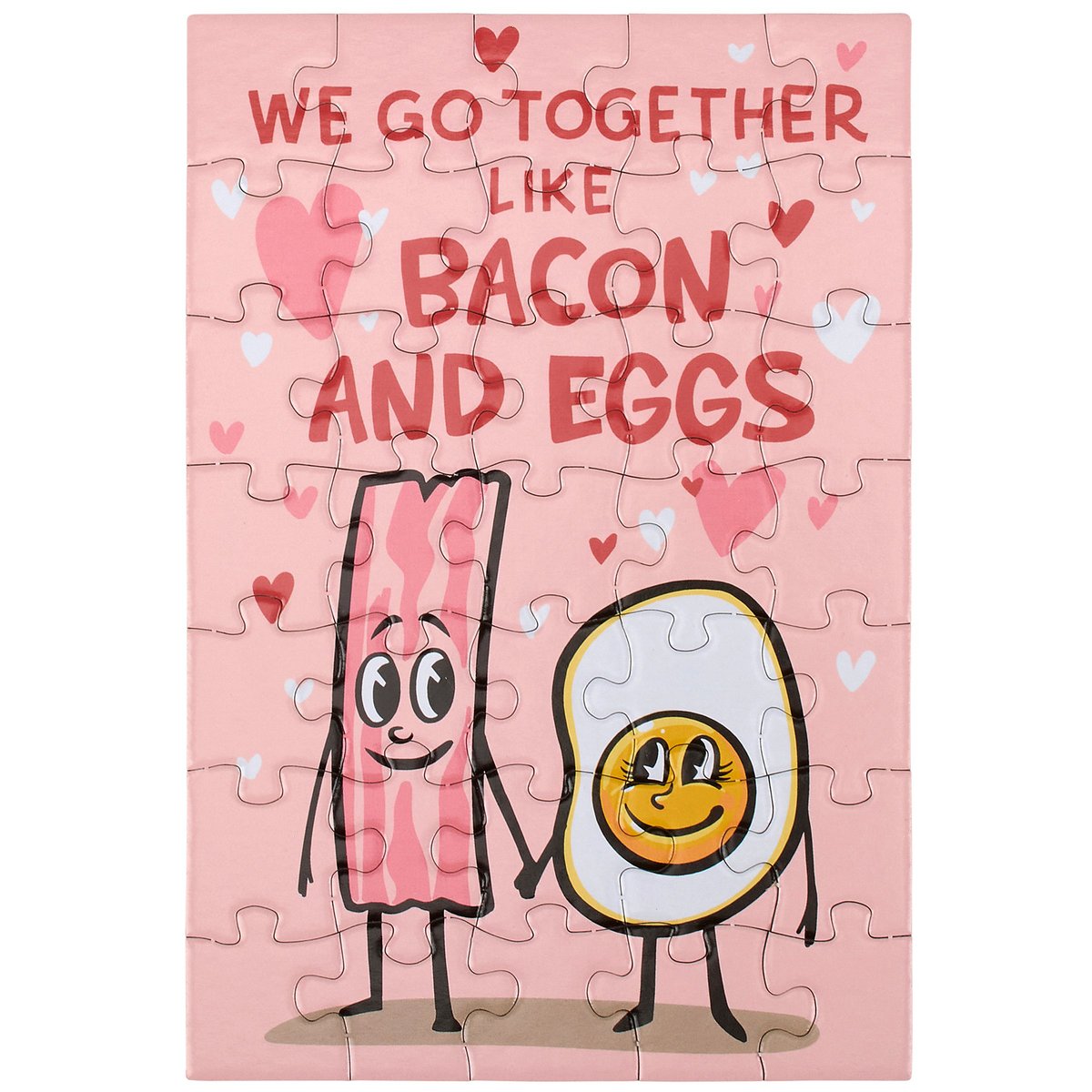 Cute Bacon & Eggs Puzzle Card - Fun Interactive Valentine's Day Greeting Gift