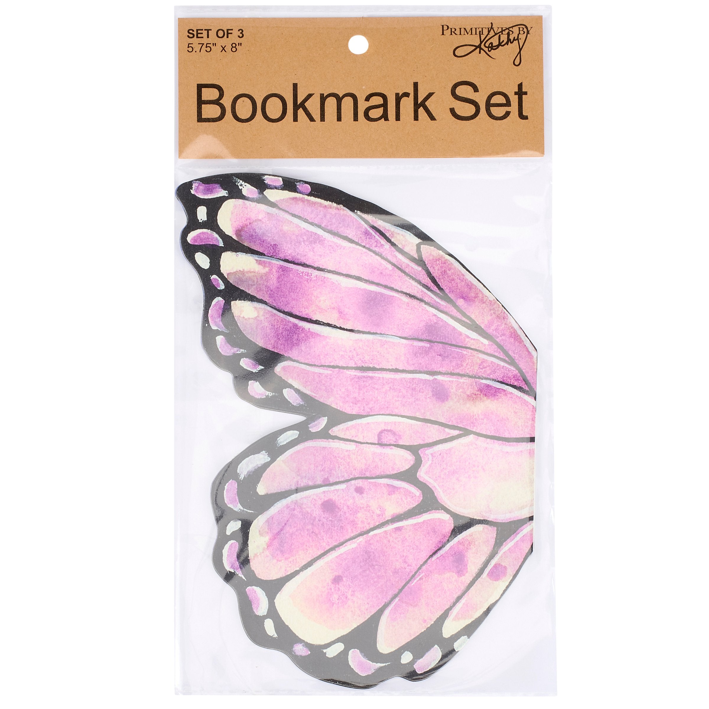 Elegant Watercolor Butterfly Wing Bookmark Set - 3-Pack, Artistic, Paper, Unique Gift