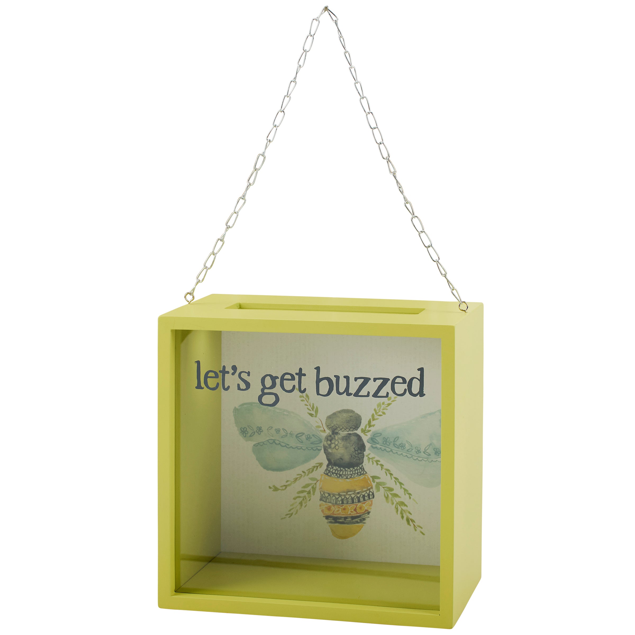 Decorative Wooden Bee Wine Cork Holder with Glass Window for Home Decor