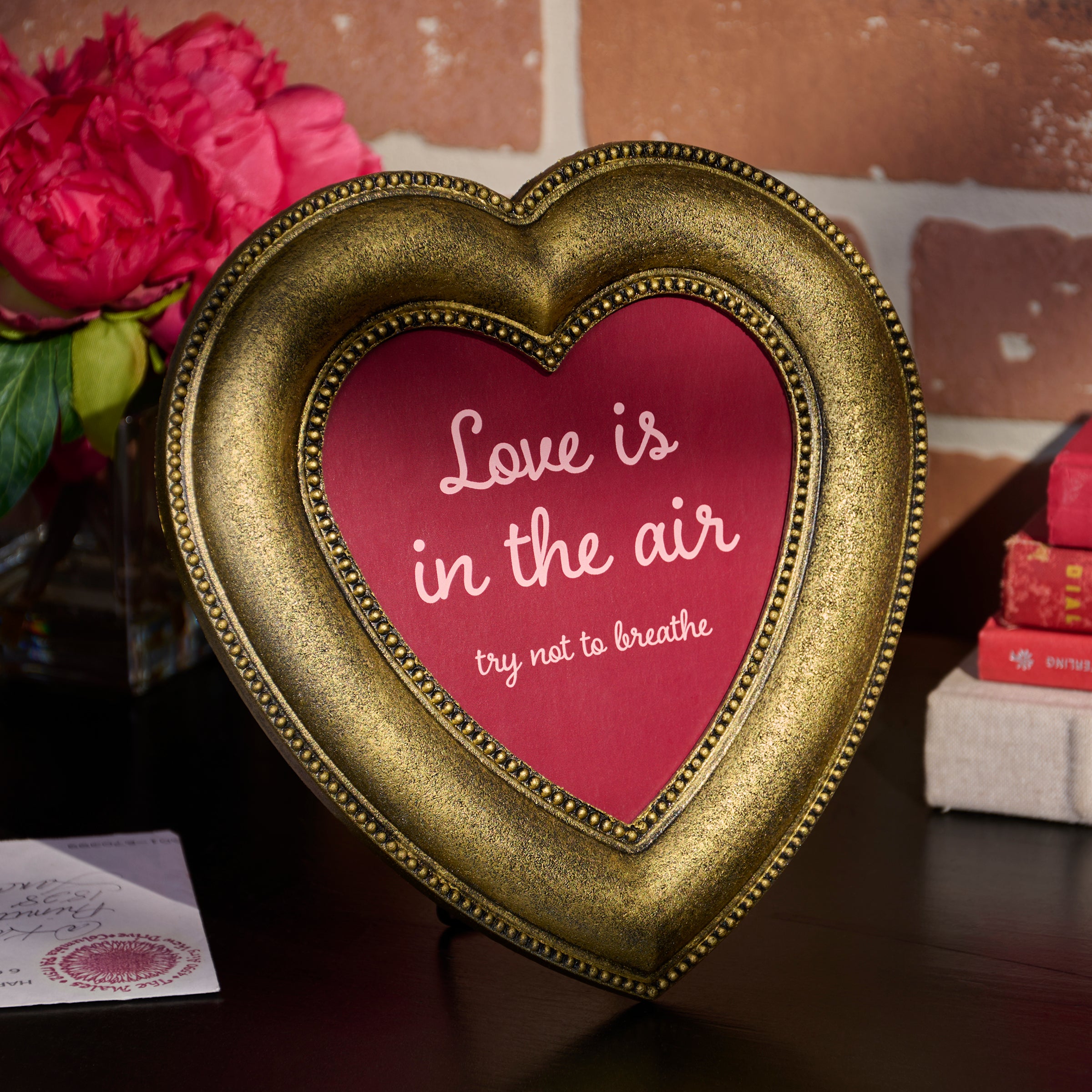 Sassy 'Love Is In The Air' Heart Framed Art Anti-Valentine Decor