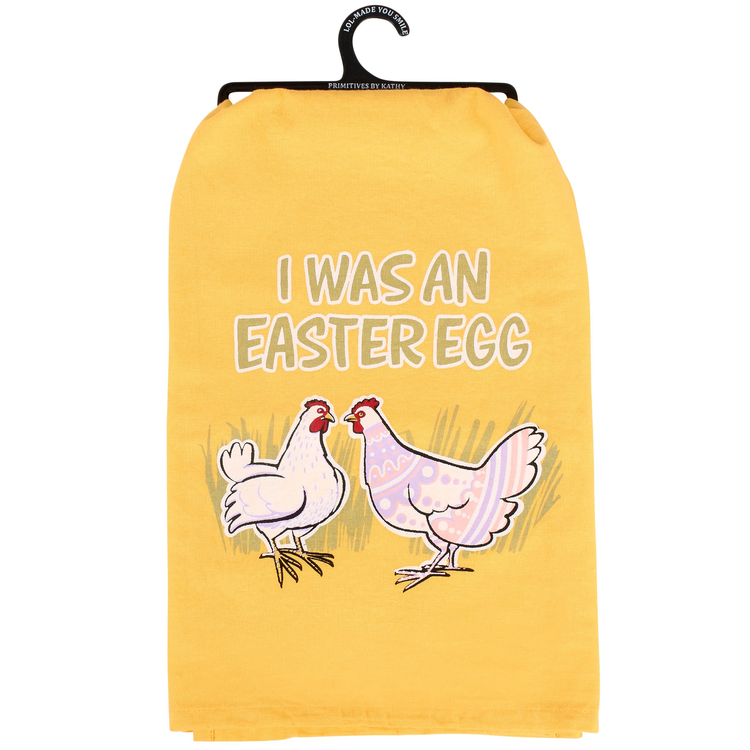 Charming 'I Was An Easter Egg' Cotton Kitchen Towel for Whimsical Easter Decor