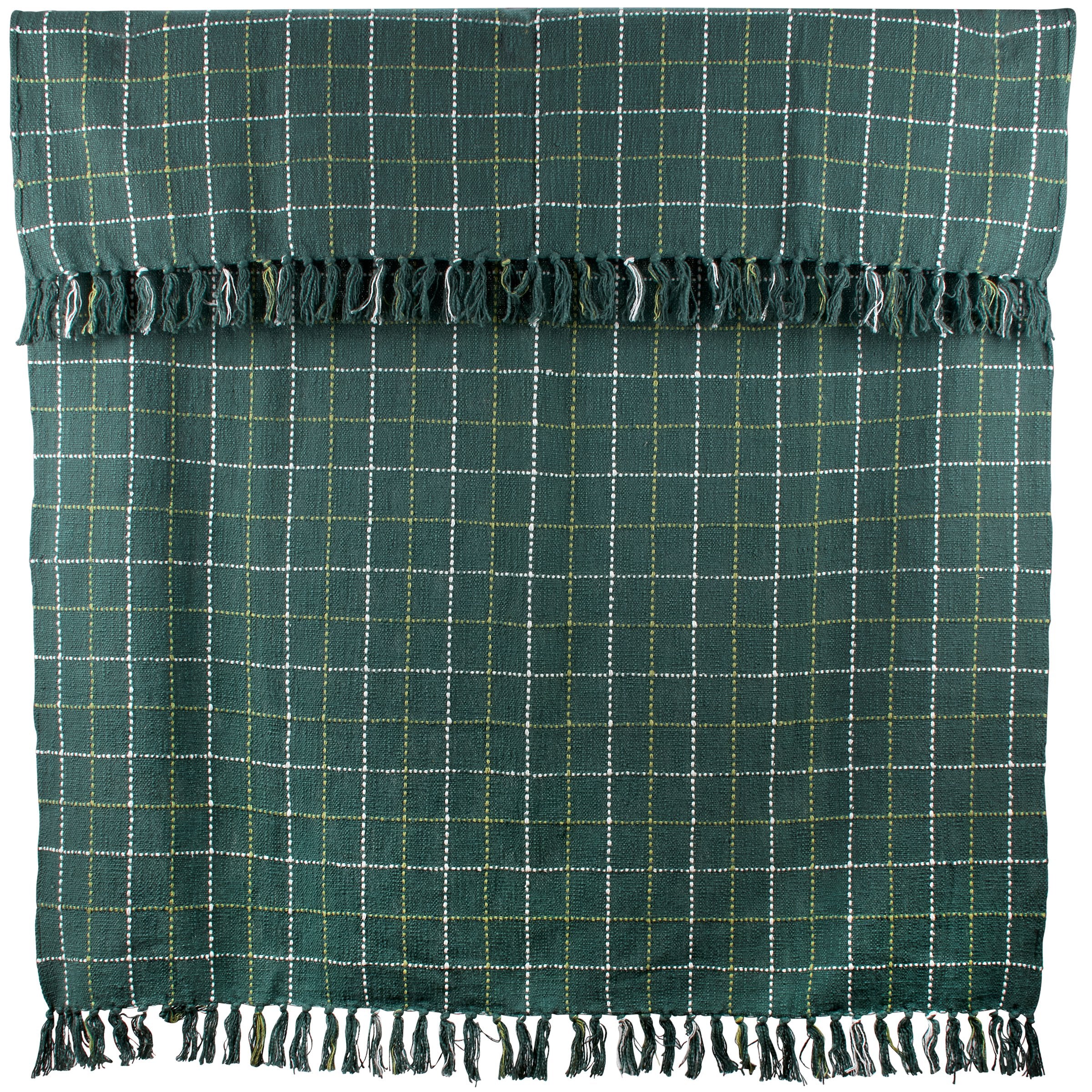 Vibrant Green Plaid Cotton Throw Blanket for St. Patrick's Day Home Decor