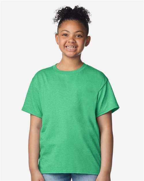 Gildan Youth Light Cotton T-Shirt 3000B - Heather Irish Green