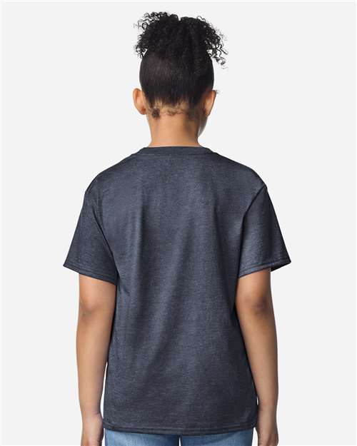 Gildan Youth Light Cotton T-Shirt 3000B - Heather Navy
