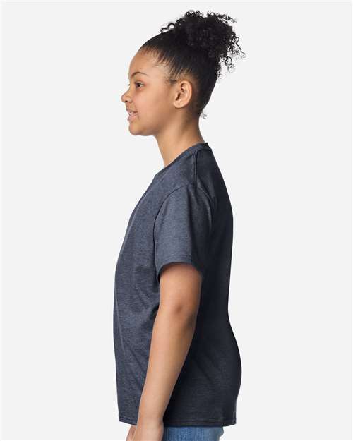 Gildan Youth Light Cotton T-Shirt 3000B - Heather Navy