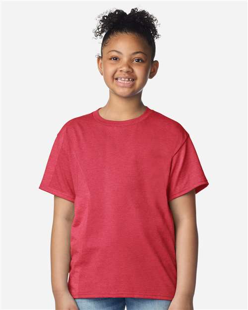 Gildan Youth Light Cotton T-Shirt 3000B - Heather Red