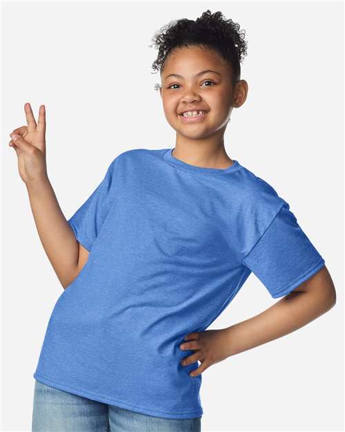 Gildan Youth Light Cotton T-Shirt 3000B - Heather Royal