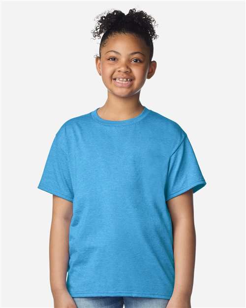Gildan Youth Light Cotton T-Shirt 3000B - Heather Sapphire