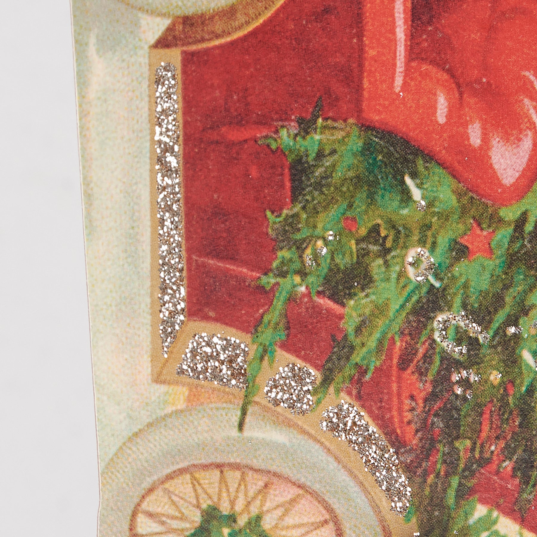 Charming Vintage Red Car Christmas Ornament with Glitter Accents and Ribbon Hanger