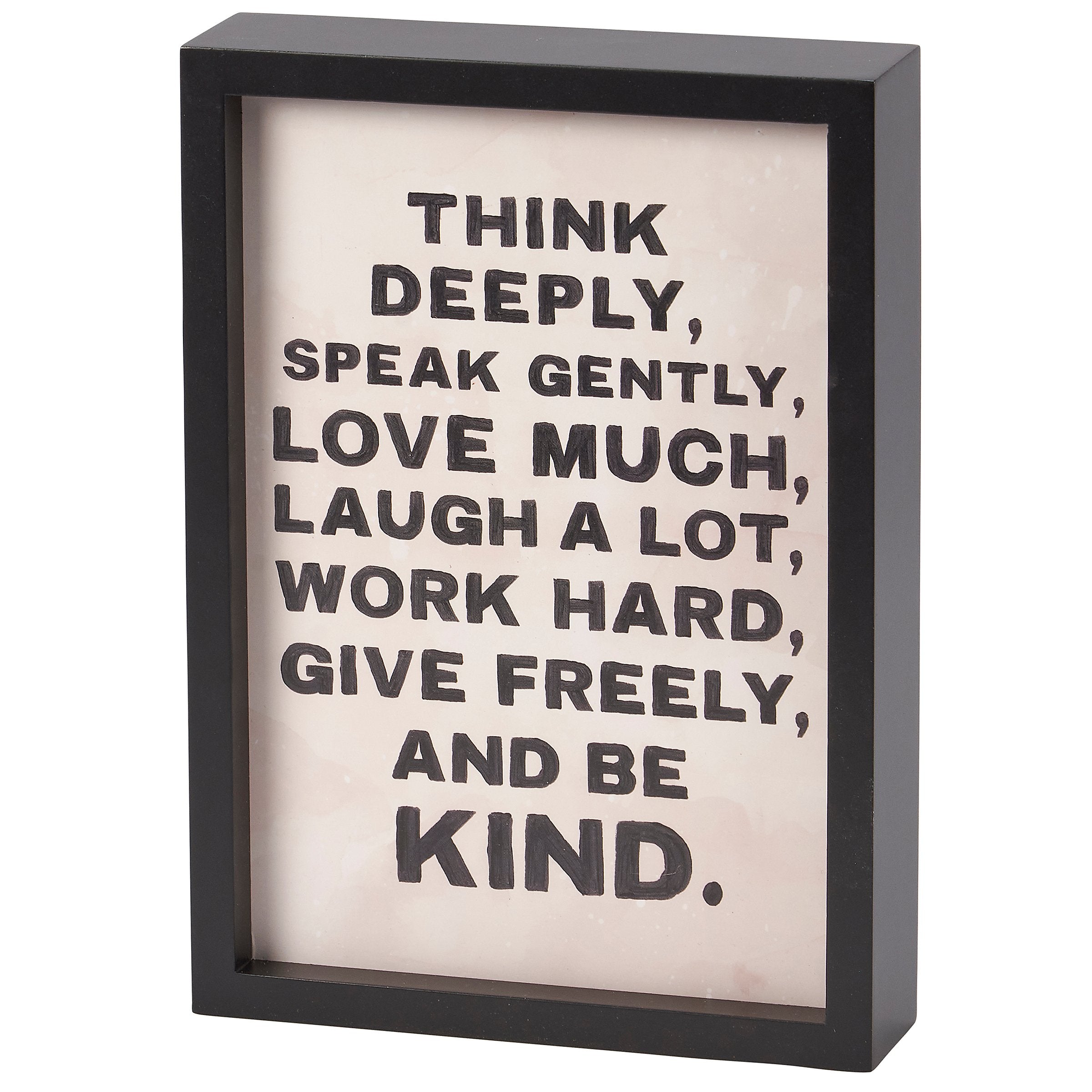 Inspirational Wood Box Sign: Think Deeply, Speak Gently, Love Much Home Decor