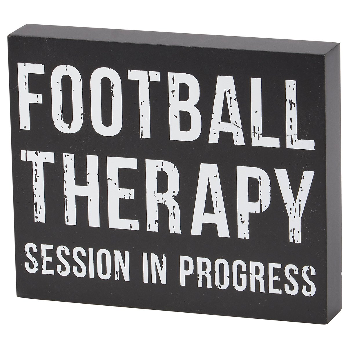 Funny Football Therapy Session In Progress Wooden Block Sign Home Decor Gift