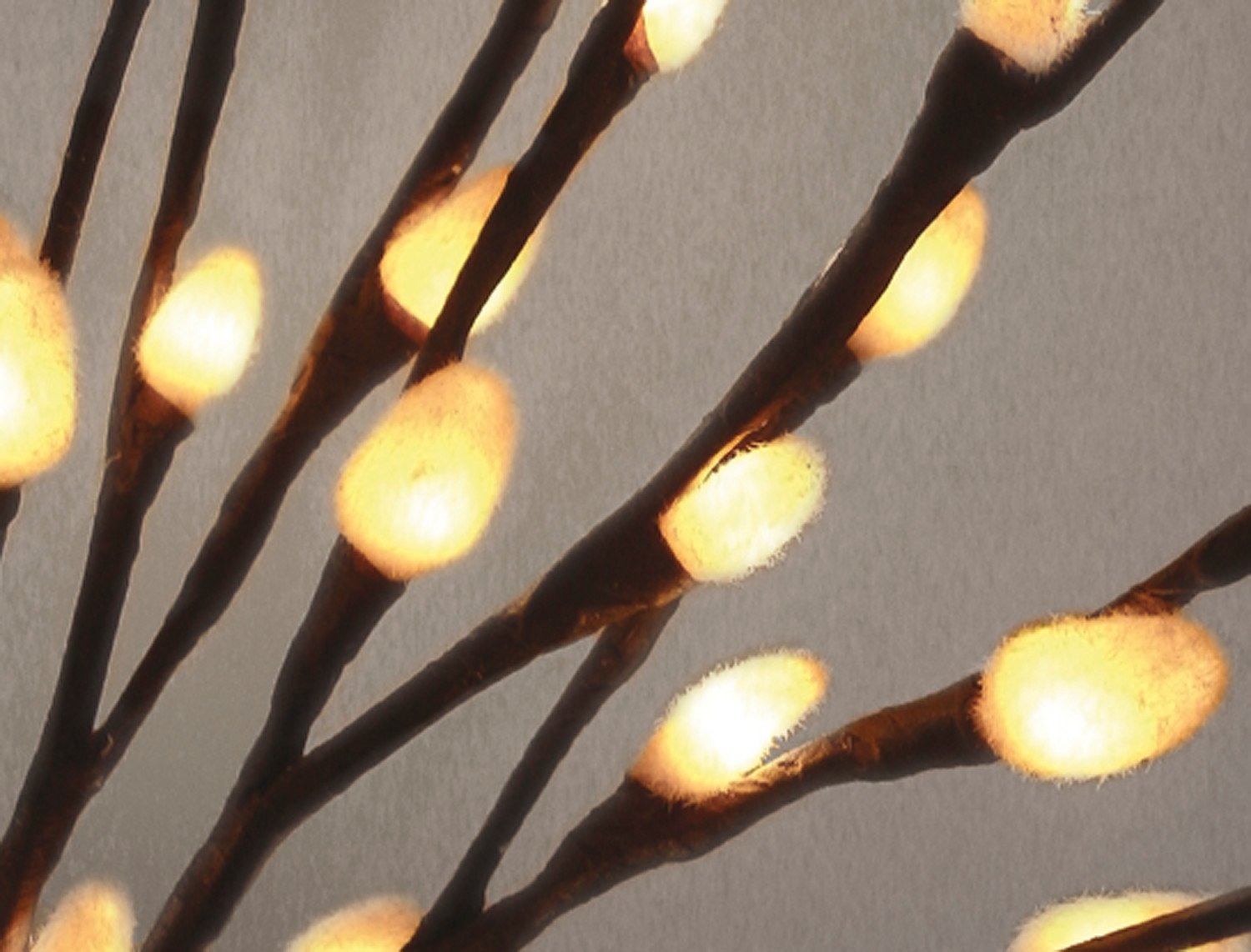 Enchanting 19.75-inch Pussy Willow Twig with 60 Warm LED Lights