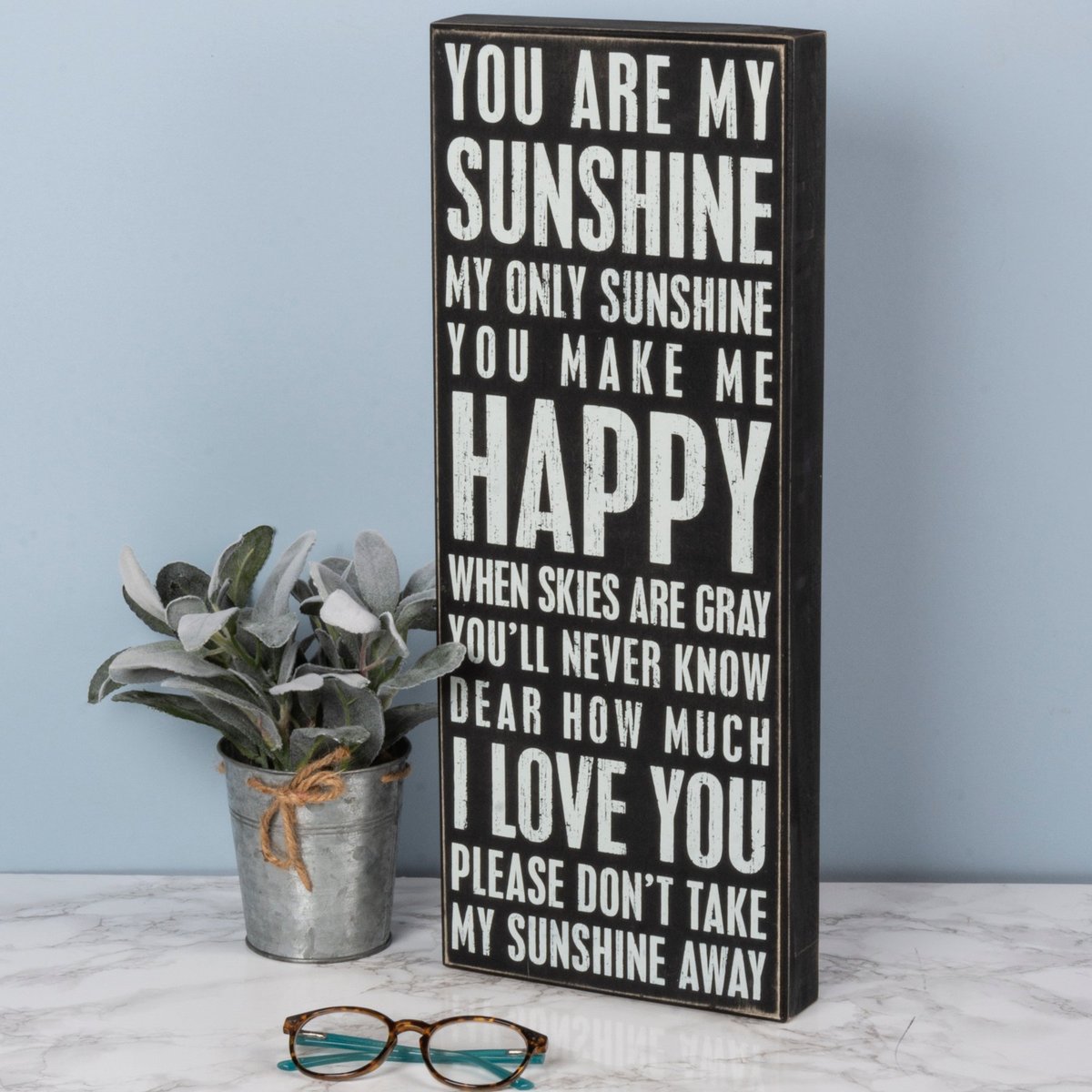 Charming 'You Are My Sunshine' Wooden Box Sign, Inspirational Home Decor, Freestanding