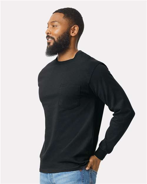 Gildan Unisex Ultra Cotton® Long Sleeve Pocket T-Shirt 2410