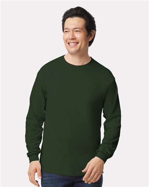 Gildan Unisex Ultra Cotton® Long Sleeve T-Shirt 2400 - Forest Green