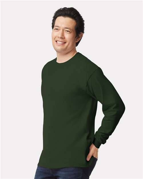 Gildan Unisex Ultra Cotton® Long Sleeve T-Shirt 2400 - Forest Green