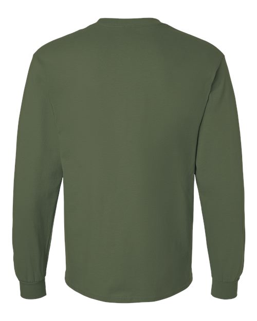 Gildan Unisex Ultra Cotton® Long Sleeve T-Shirt 2400 - Military Green