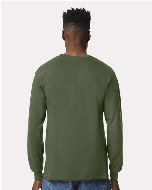 Gildan Unisex Ultra Cotton® Long Sleeve T-Shirt 2400 - Military Green