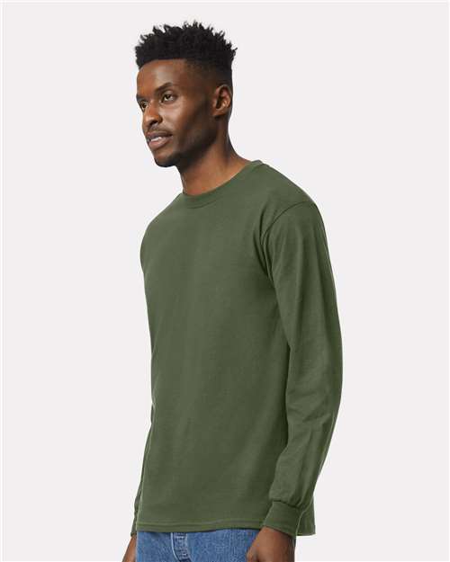 Gildan Unisex Ultra Cotton® Long Sleeve T-Shirt 2400 - Military Green