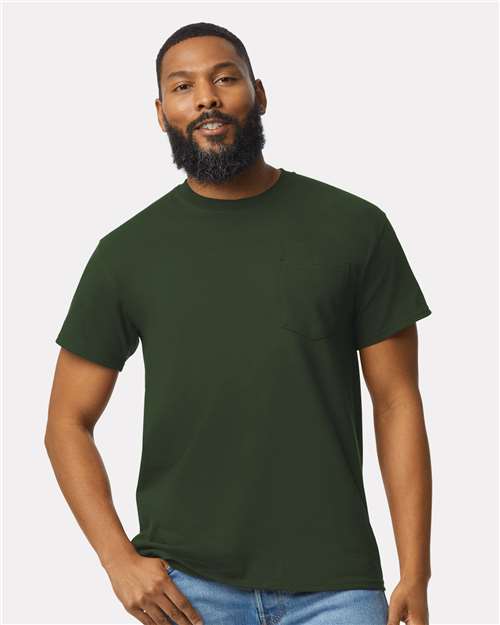 Gildan Unisex Ultra Cotton® Pocket T-Shirt 2300 - Forest Green