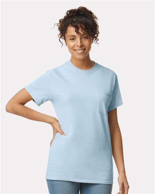 Gildan Unisex Ultra Cotton® Pocket T-Shirt 2300 - Light Blue