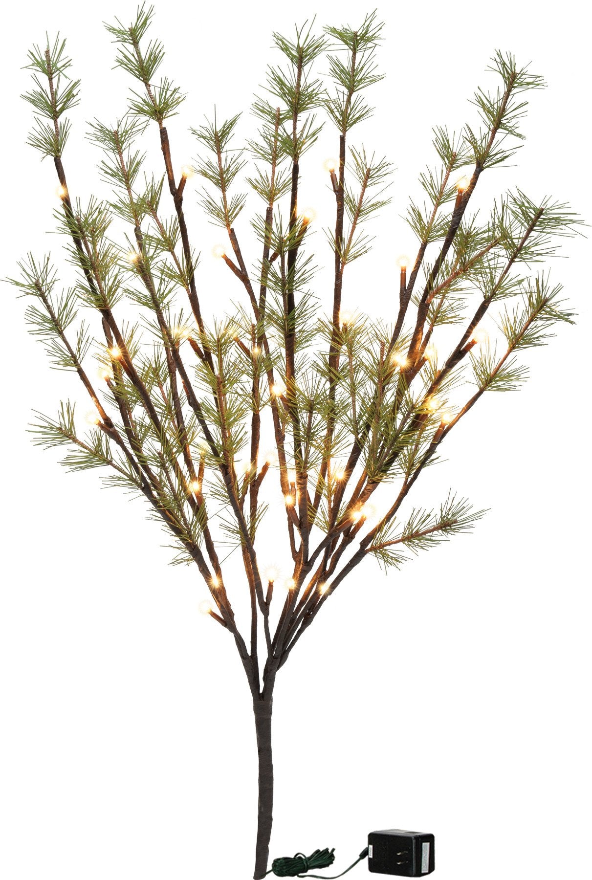 40-Light Small Pine Twig Bundle – Battery-Operated LED Decorative Accent