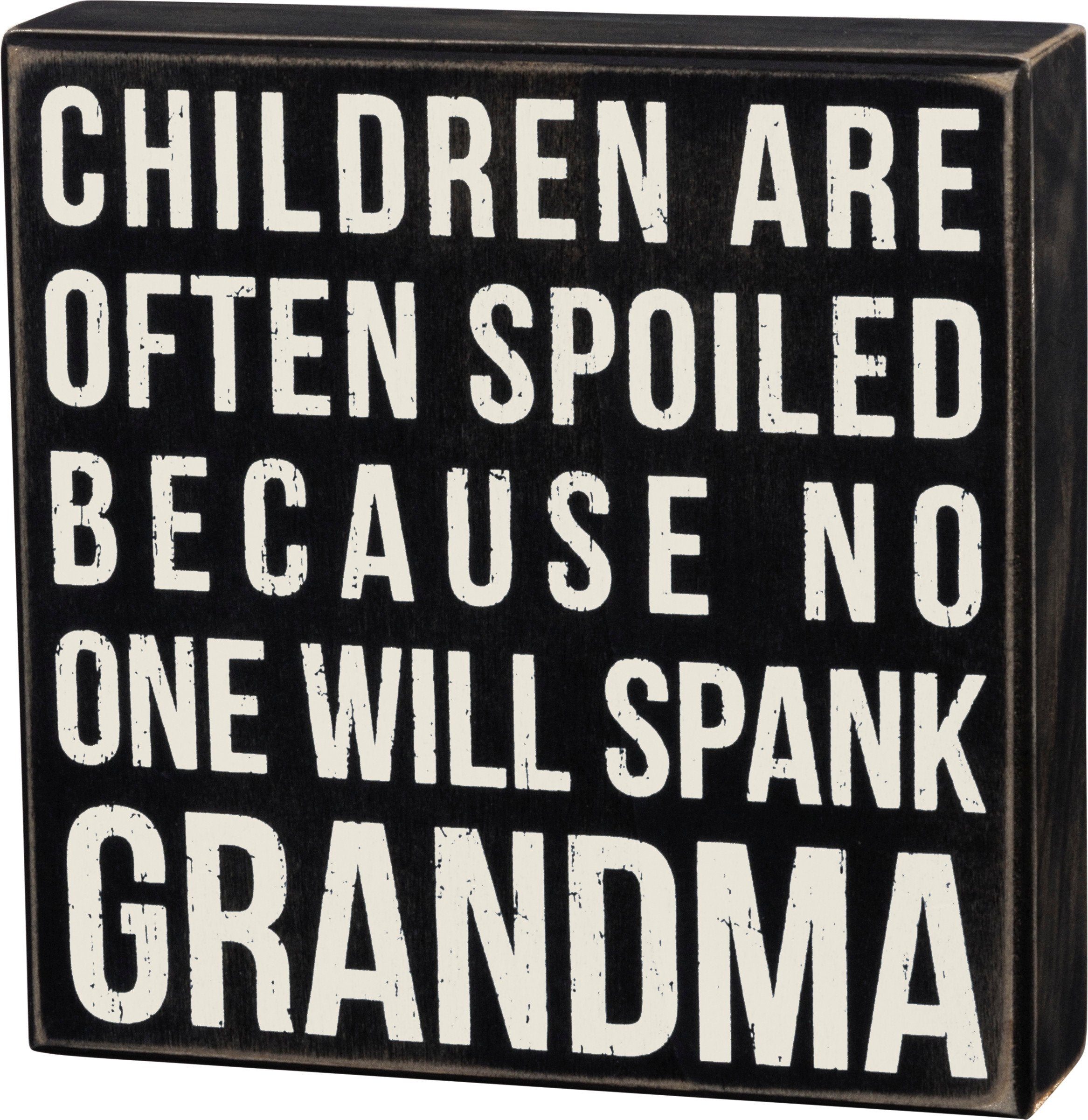 Funny 'Spank Grandma' Rustic Wooden Box Sign for Home Decor & Gifting