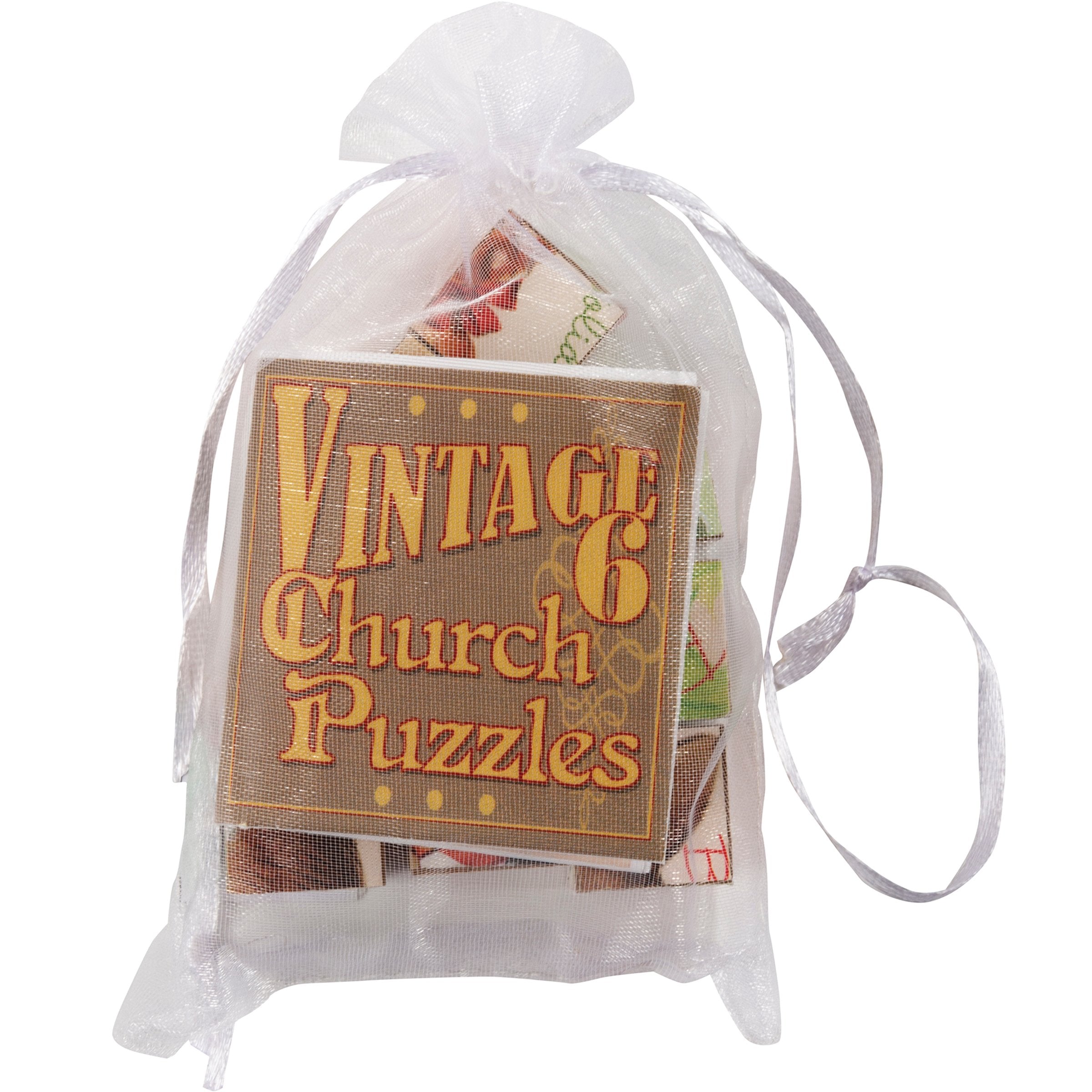Vintage Christmas Deer Church Puzzle Block Set - 6-in-1 Holiday Fun