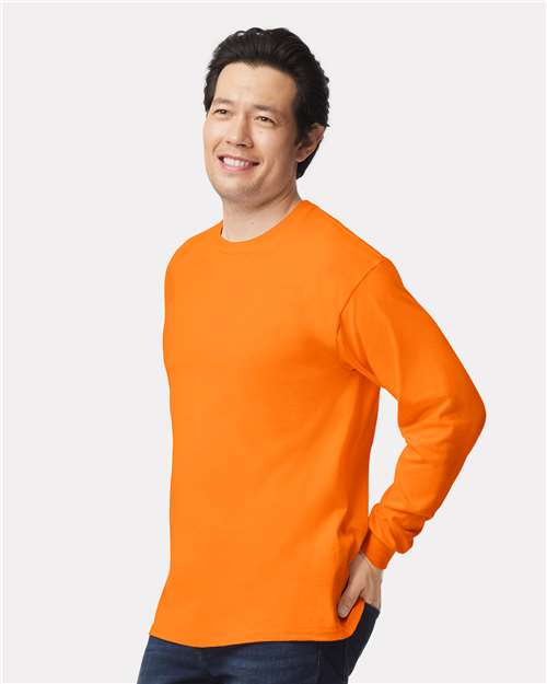 Gildan Unisex Ultra Cotton® Long Sleeve T-Shirt 2400 - Safety Orange