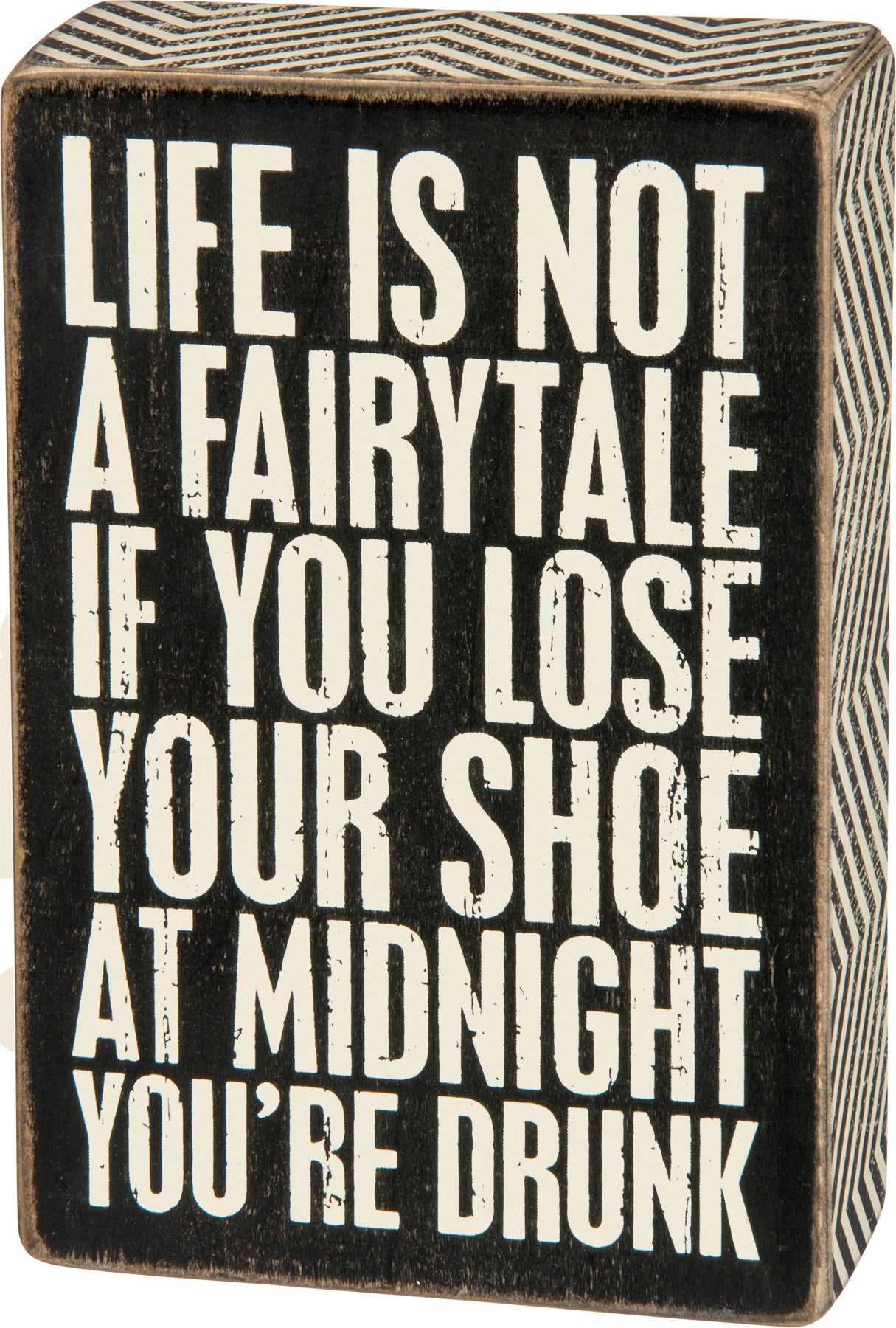 Hilarious 'You're Drunk' Wooden Box Sign: Fairytale Midnight Shoe Home Decor