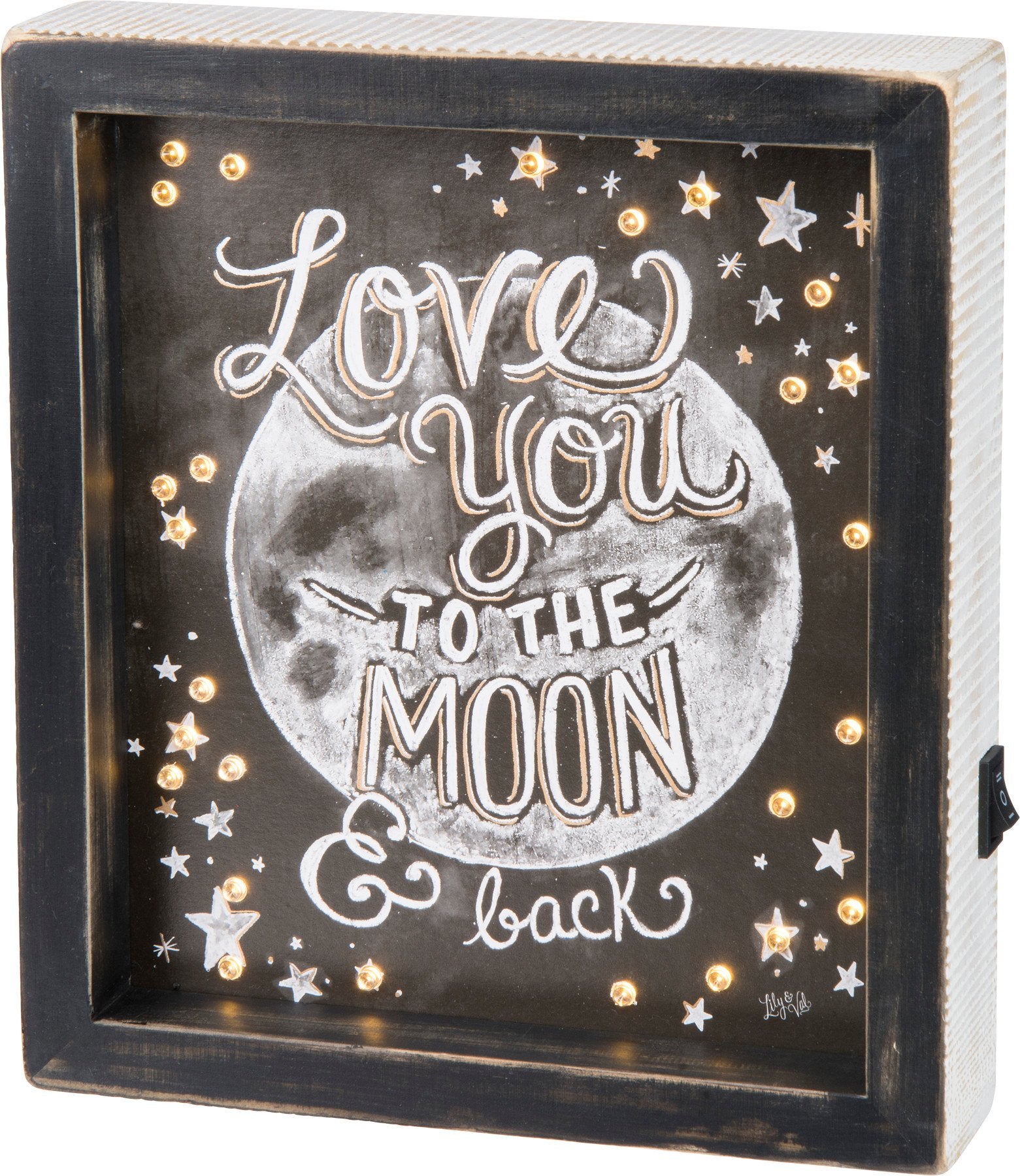 Sentimental 'Love You To The Moon & Back' Lighted Chalk Art Box Sign