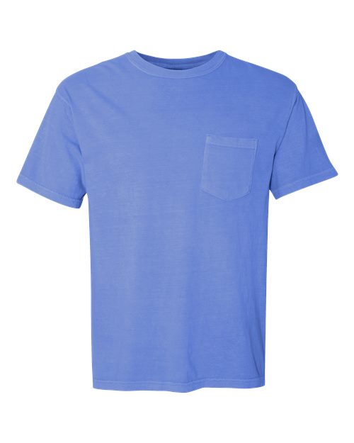 Comfort Colors Unisex Garment-Dyed Heavyweight Pocket T-Shirt 6030 - Flo Blue