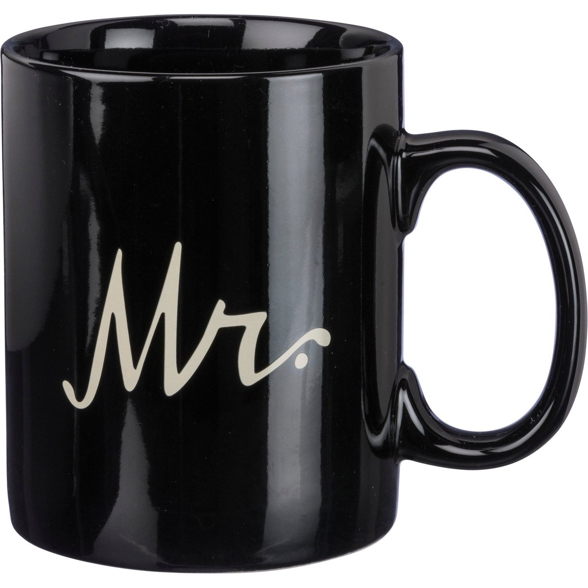 Elegant Mr. & Mrs. Stoneware Mug Set - 20oz, Microwave, Oven, Dishwasher Safe