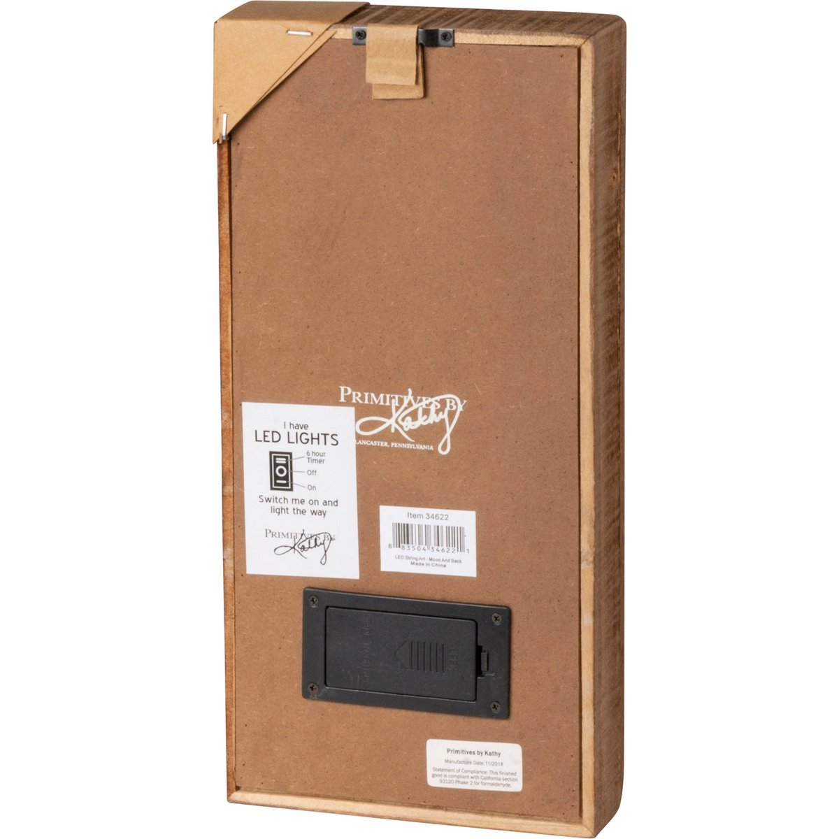 Lighted 'Love You Moon and Back' String Art Box Sign with Timer