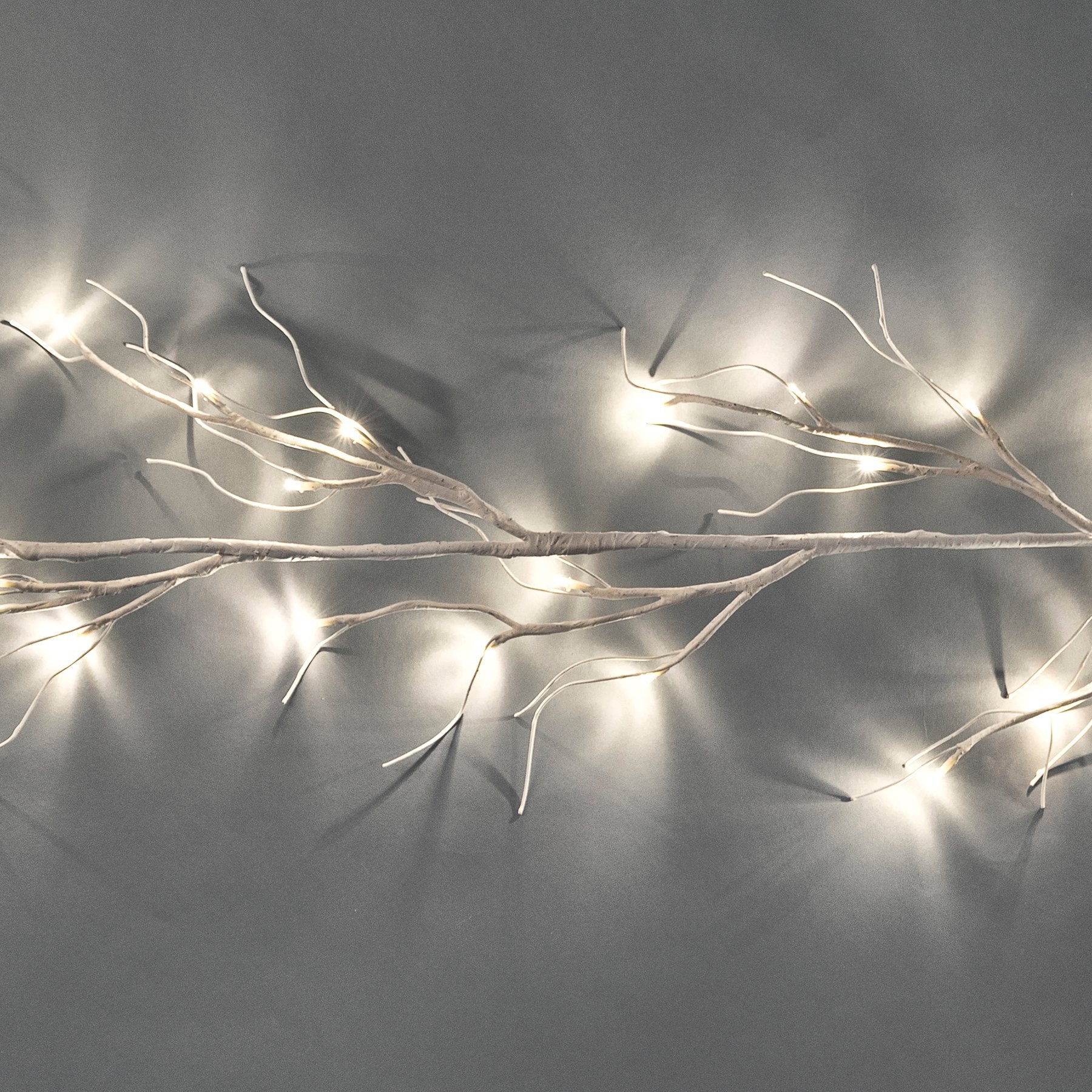 72-inch LED Lighted Birch Twig Garland - Natural, Flexible, Warm White Festive Decor