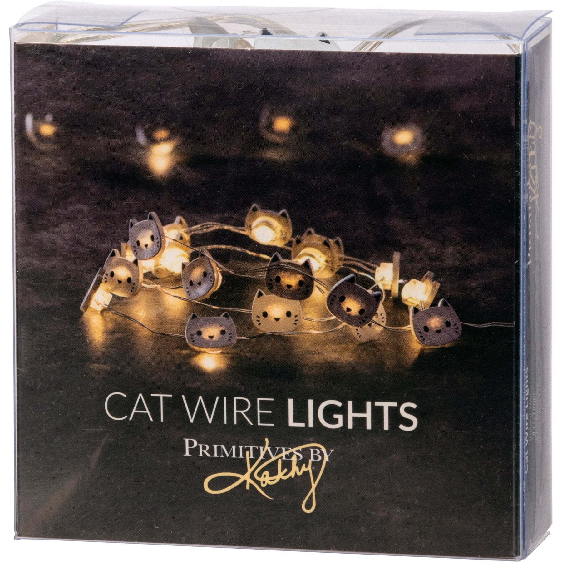 Charming Cat Face Wire Lights with Timer, Decorative Indoor LED String, Battery Operated
