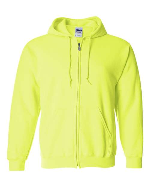 Gildan Unisex Heavy Blend™ Full-Zip Hooded Sweatshirt 18600 - Safety Green