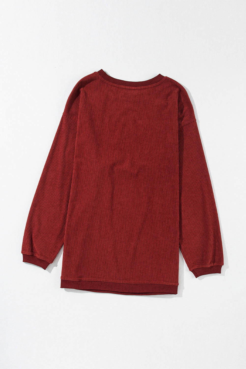 Festival Fuchsia Plain Drop Sleeve Crinkle Rib Oversized Sweatshirt