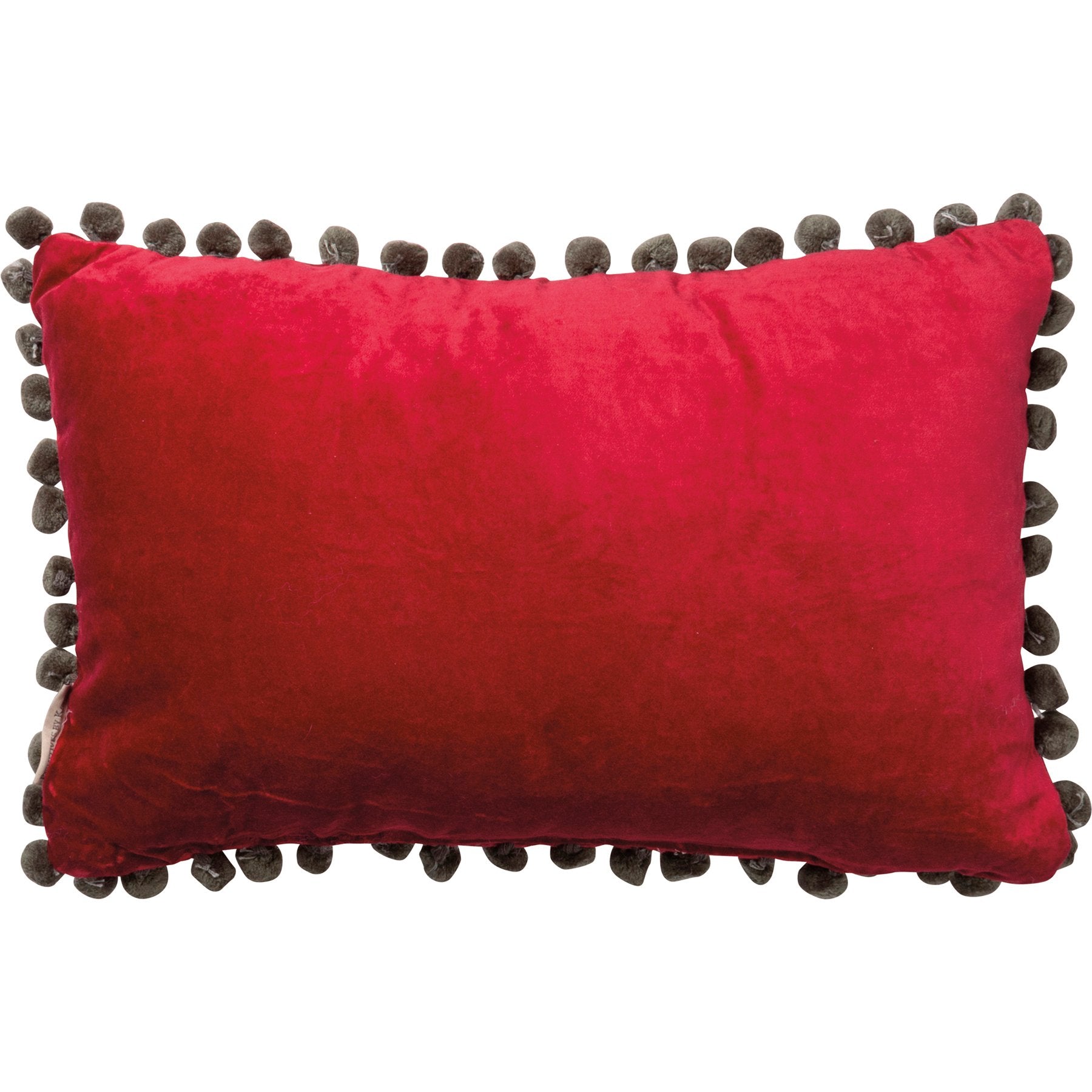 Luxe Velvet 'Merry Christmas' Pillow with Dori Stitched Sentiment & Pom Trim